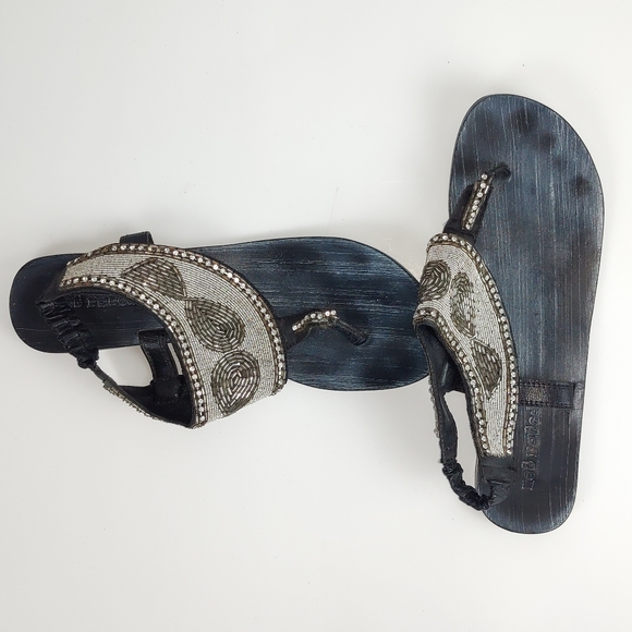 Not Rated Beaded Sandals Size 10 | Spring Summer Casual Boho Bohemian Going Out - Picture 5 of 7